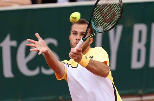 ROLAND GARROS 2024 PHOTOPQR LE PARISIEN Olivier Lejeune ; PARIS ; 27 05 2024 ; ROLAND GARROS 2024 OH O LEJEUNE 27052024 COURT 14 BEN SHELTON HUGO GASTON May 27th 2024 Roland Garros french open