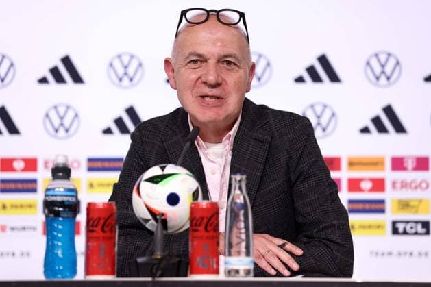Fußball EM-Trainingslager Auftakt-PK am 27.05.2024 im Schloss Blankenhain in Blankenhain Bernd Neuendorf ( DFB-Präsident )