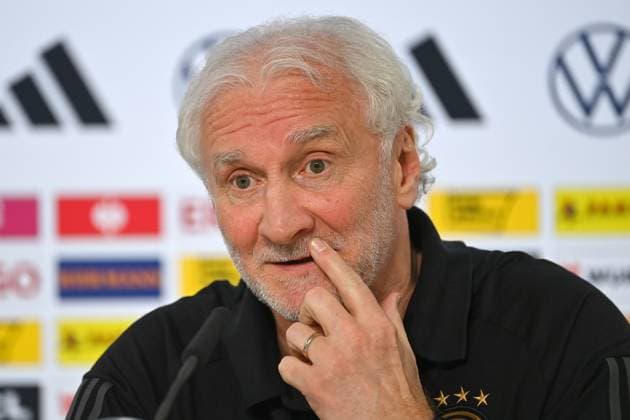 Rudi VOELLER (Sportdirektor GER) . Einzelbild,angeschnittenes Einzelmotiv,Portraet,Portrait,Porträt PRESSEKONFERENZ Deutsche Fussball Nationalmannschaft,Fussball Trainingslager in Blankenhain Thueringen am 27.05.2024, Â