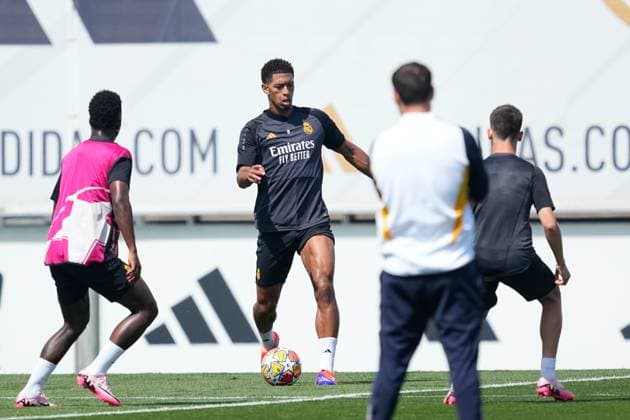 May 27, 2024, Valdebebas, Madrid, SPAIN: Jude Bellingham during the Media Day of Real Madrid ahead the Final of the UEFA Champions League against Borussia Dortmund at Ciudad Deportiva Real Madrid on May 27, 2024 in Valdebebas, Madrid, Spain. Valdebebas SPAIN - ZUMAa181 20240527_zaa_a181_057 Copyright: xOscarxJ.xBarrosox