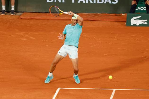 May 27, 2024, Paris, Paris, France: Rafael Nadal (ESP) in action during the tennis Grand Slamt of Roland Garros 2024, day 1, match between Alexander Zverev (GER) and Rafael Nadal (ESP) at Roland Garros Stadium - on May 23 2024.Paris - France Paris France - ZUMAb253 20240527_zsp_b253_037 Copyright: xLoicxBaratouxx