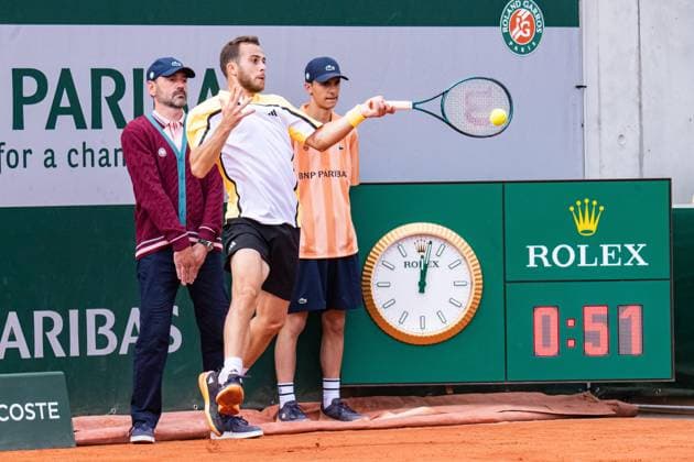 Hugo Gaston (FRA) TENNIS : Roland Garros 2024 - Paris - 27 05 2024 BaptisteAutissier Panoramic 