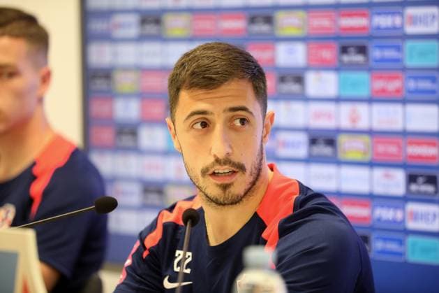 Croatia National Football Team - press conference, PK, Pressekonferenz Croatia s football player Josip Juranovic speaks on a press conference at HNK Rijeka Stadium in Rijeka, Croatia, on May 27, 2024. GoranxKovacic PIXSELL