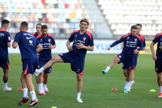 Croatia National Football Team - Training session Borna Sosa of Croatia during the training session of Croatia National Football Team at HNK Rijeka Stadium on May 27, 2024. in Rijeka, Croatia. GoranxKovacic PIXSELL