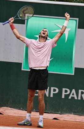 Henri Squire, GER, during first round of 2024 French Open at Roland Garros, Paris, 27 05 2024; -