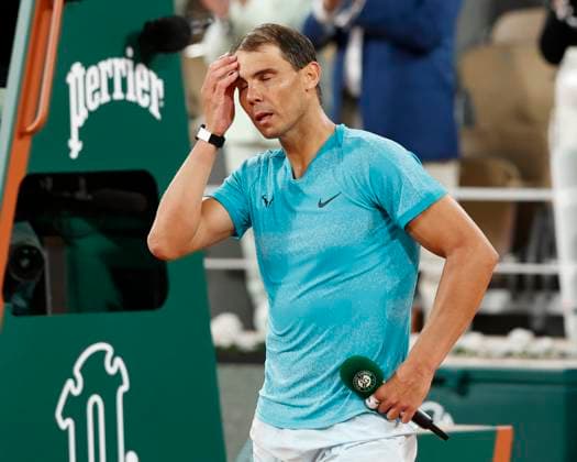 Rafael Nadal (ESP) haelt eine Red e nach seiner Niederlage, Emotion Tennis - French Open 2024 - Roland Garros - Paris - - France - 27 May 2024. Copyright: xJuergenxHasenkopfx