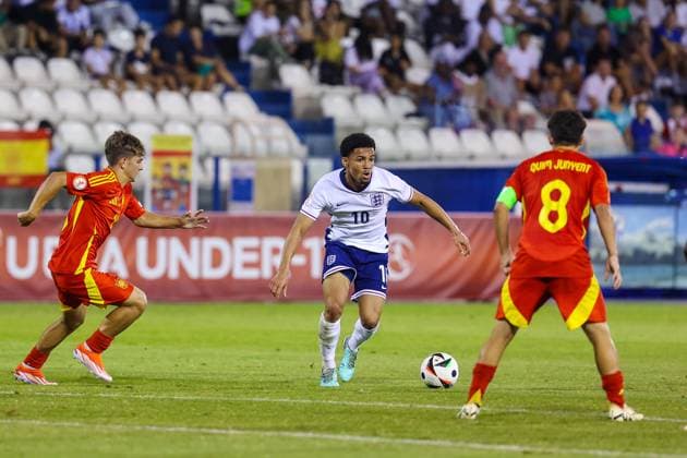 Larnaca, Cyprus, May 27th 2024: Ethan Nwaneri (10 England) during the UEFA European Under-17 Championship match between England and Spain at Antonis Papadopoulos Stadium, in Larnaca, Cyprus. (Chara Savvidou SPP) Copyright: xCharaxSavvidoux xSPPx spp-en-ChSaSp-CHA_0088