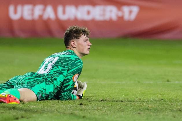 Larnaca, Cyprus, May 27th 2024: Goalkeeper Oliver Whatmuff (13 England) during the UEFA European Under-17 Championship match between England and Spain at Antonis Papadopoulos Stadium, in Larnaca, Cyprus. (Chara Savvidou SPP) Copyright: xCharaxSavvidoux xSPPx spp-en-ChSaSp-CHA_0622