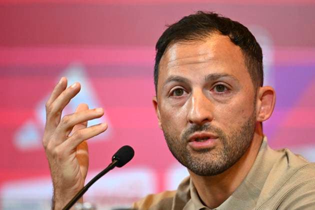 Squad Announcement UEFA EURO, EM, Europameisterschaft,Fussball 2024 TUBIZE, BELGIUM - MAY 28 : Belgian national coach Domenico Tedesco talking to the press during a press conference, PK, Pressekonferenz to announce his player selection to compete in the UEFA Euro 2024 tournament in Germany on May 28, 2024 in Tubize, Belgium, 28 05 2024 Tubize Belgium  Copyright: xVincentxKalutx