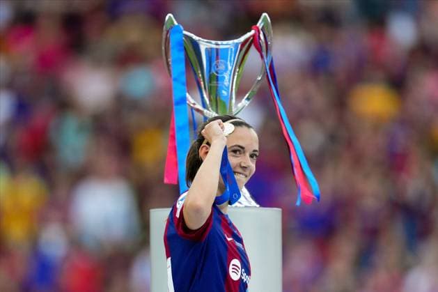 ESP: FC Barcelona, Barca v Olympique Lyonnais. UEFA Women™s Champions League. Final Aitana Bonmati of FC Barcelona with the champion medal during the UEFA Women™s Champions League Final match between FC Barcelona and Olympique Lyonnais played at San Mames Stadium on May 25, 2024 in Bilbao Spain. kpng Copyright: xBaguxBlancox xPRESSINPHOTOx PS_240525_993