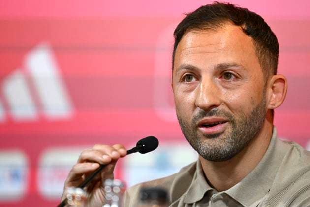 Squad Announcement UEFA EURO, EM, Europameisterschaft,Fussball 2024 TUBIZE, BELGIUM - MAY 28 : Belgian national coach Domenico Tedesco talking to the press during a press conference, PK, Pressekonferenz to announce his player selection to compete in the UEFA Euro 2024 tournament in Germany on May 28, 2024 in Tubize, Belgium, 28 05 2024 Tubize Belgium  Copyright: xVincentxKalutx