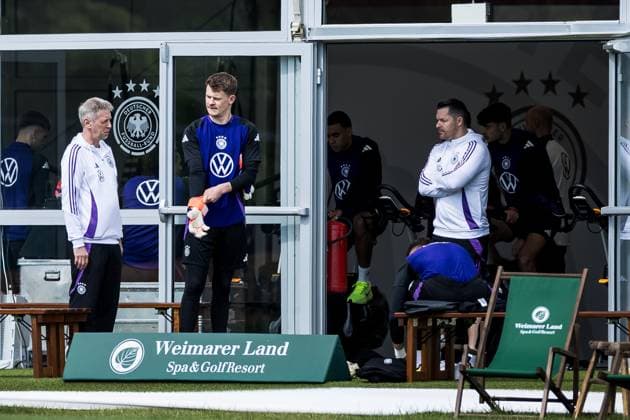 DFB Trainingslager Training; 28.05.2024 Alexander Nübel (Deutschland) DFB Trainingslager Training; Blankenhain, Golf&Spa Resort Weimarer Land am 28.05.2024 Copyright: xBEAUTIFULxSPORTS Wunderlx