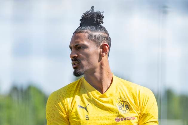 Training Borussia Dortmund, 28.05.2024 Sebastien Haller (Borussia Dortmund, 9). Trainingseinheit von Borussia Dortmund am 28.05.2024 vor dem UEFA Championsleague Finale gegen Real Madrid, Trainingsgelände Hohenbuschei, Dortmund DFL regulations prohibit any use of photographs as image sequences and or quasi-video Copyright: xBEAUTIFULxSPORTS Meuselx