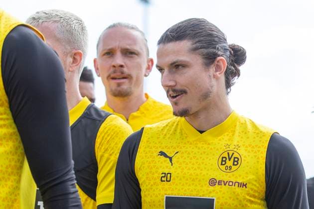 Training Borussia Dortmund, 28.05.2024 Marcel Sabitzer (Borussia Dortmund, 20). Trainingseinheit von Borussia Dortmund am 28.05.2024 vor dem UEFA Championsleague Finale gegen Real Madrid, Trainingsgelände Hohenbuschei, Dortmund DFL regulations prohibit any use of photographs as image sequences and or quasi-video Copyright: xBEAUTIFULxSPORTS Meuselx