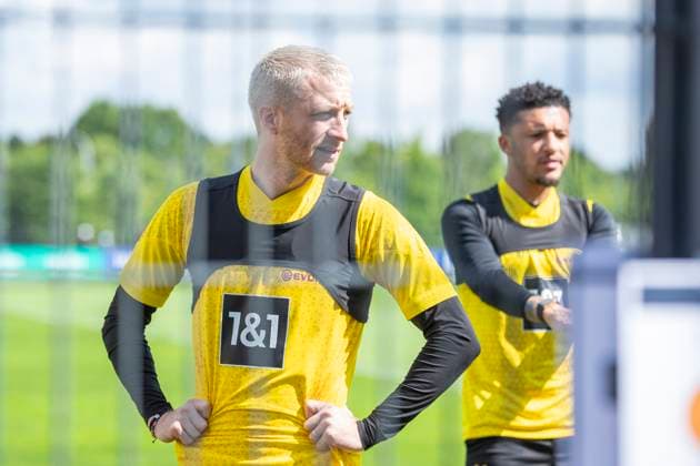 Training Borussia Dortmund, 28.05.2024 Marco Reus (Borussia Dortmund, 11). Trainingseinheit von Borussia Dortmund am 28.05.2024 vor dem UEFA Championsleague Finale gegen Real Madrid, Trainingsgelände Hohenbuschei, Dortmund DFL regulations prohibit any use of photographs as image sequences and or quasi-video Copyright: xBEAUTIFULxSPORTS Meuselx