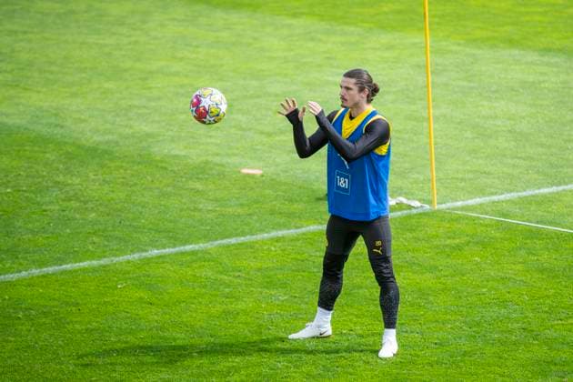 Training Borussia Dortmund, 28.05.2024 Marcel Sabitzer (Borussia Dortmund, 20). Trainingseinheit von Borussia Dortmund am 28.05.2024 vor dem UEFA Championsleague Finale gegen Real Madrid, Trainingsgelände Hohenbuschei, Dortmund DFL regulations prohibit any use of photographs as image sequences and or quasi-video Copyright: xBEAUTIFULxSPORTS Meuselx