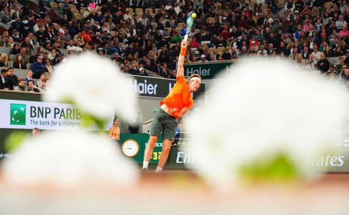 Casper Ruud in first round action French Open Tennis, Day 3, Tennis, Roland Garros, Paris, France - 28 May 2024  Copyright: xJavierxGarcia Shutterstockx 14506171co