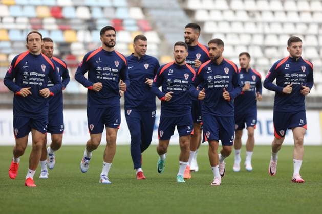 Croatia National Football Team - preparations for the UEFA EURO, EM, Europameisterschaft,Fussball 2024 Lovro Majer, Josip Sutalo, Marco Pasalic, Luka Ivanusec and Martin Baturina of Croatia during training session of the Croatian national football team at the HNK Rijeka stadium in Rijeka, Croatia, on May 28, 2024. as part of preparations for the UEFA Euro 2024. NelxPavletic PIXSELL
