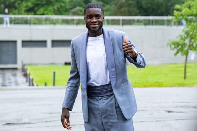 Dayot Upamecano FOOTBALL : Arrivee des joueurs de lÂ’Equipe de France - Clairefontaine - 29 05 2024 BaptisteAutissier Panoramic 