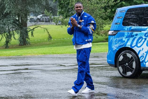 Marcus Thuram FOOTBALL : Arrivee des joueurs de lÂ’Equipe de France - Clairefontaine - 29 05 2024 BaptisteAutissier Panoramic 