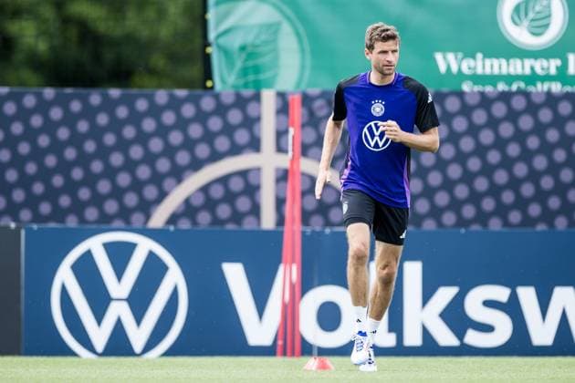 DFB Trainingslager Training; 29.05.2024 Thomas Müller (Deutschland) im Training DFB Trainingslager Training; Blankenhain, Golf&Spa Resort Weimarer Land am 29.05.2024 Copyright: xBEAUTIFULxSPORTS Wunderlx