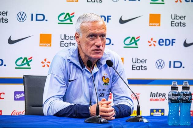 Didier Deschamps FOOTBALL : ConfÃ rence de press de lÂ’Equipe de France - 29 05 2024 BaptisteAutissier Panoramic 