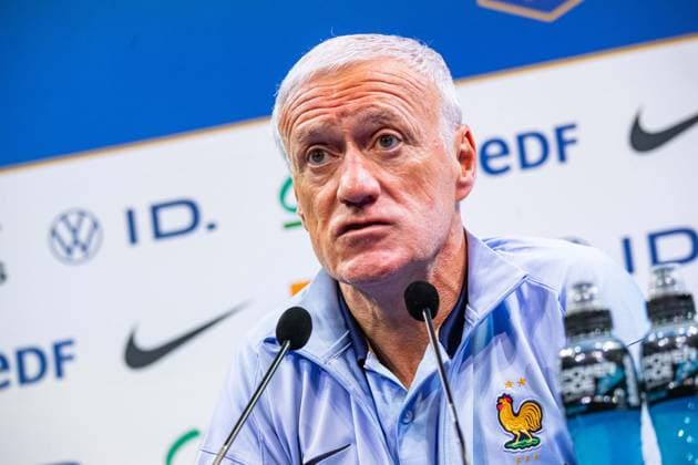 Didier Deschamps FOOTBALL : ConfÃ rence de press de lÂ’Equipe de France - 29 05 2024 BaptisteAutissier Panoramic 