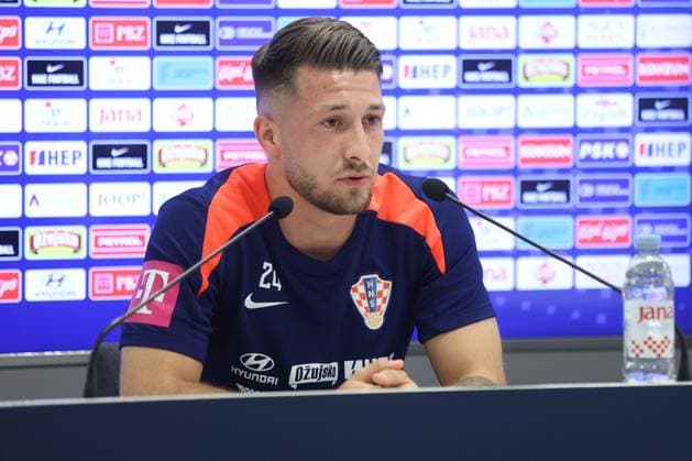 Croatia - preparations for the UEFA EURO, EM, Europameisterschaft,Fussball 2024: press conference, PK, Pressekonferenz Marco Pasalic of Croatia speaks on a press conference of the Croatian national football team at the HNK Rijeka stadium in Rijeka, Croatia, on May 29, 2024. as part of preparations for the UEFA Euro 2024. NelxPavletic PIXSELL