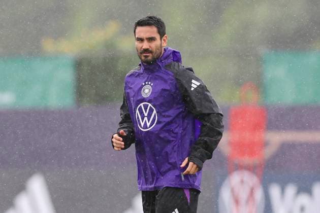 Ilkay Guendogan schaut, Training Tag 4, Trainingslager der deutschen Natiionalmannschaft, Spa- und GolfResort Weimarer Land, 30.05.2024, Blankenhain, Deutschland.