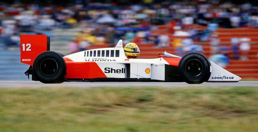 Archivbilder der Woche SPORT KW21 Formel 1 Hockenheimring 1989 Ayrton Senna im Rennwagen Hockenheim Baden-Württemberg Deutschland Hockenheimring *** Formula 1 Hockenheim Ring 1989 Ayrton Senna in racing car Hockenheim bath Wuerttemberg Germany Hockenheim Ring