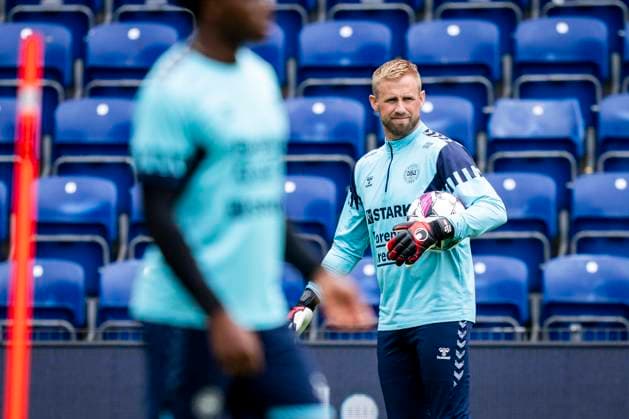 Kasper Schmeichel, as the danish national football team trains at Broendby Stadium on Thursday, May 30, 2024. The team is preparing for the UEFA EURO, EM, Europameisterschaft,Fussball 2024 European Football Championship (Photo: Ida Marie Odgaard Ritzau Scanpix) , Broendby Denmark Copyright: RitzauxScanpix IdaxMariexOdgaardx spdk20240530-113507-L