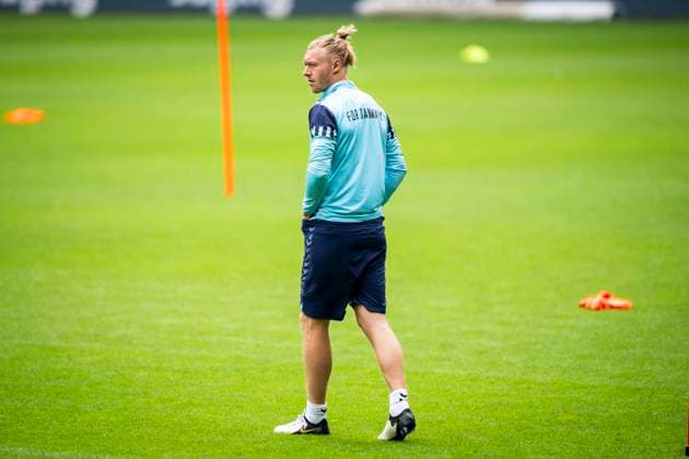 Simon Kjaer, when the danish national football team trains at Broendby Stadium on Thursday, May 30, 2024. The team is preparing for the UEFA EURO, EM, Europameisterschaft,Fussball 2024 European Football Championship (Photo: Ida Marie Odgaard Ritzau Scanpix) , Broendby Denmark Copyright: RitzauxScanpix IdaxMariexOdgaardx spdk20240530-113331-L