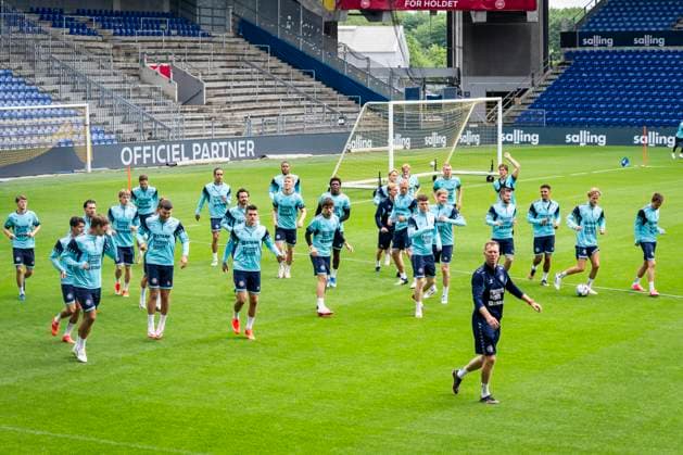 The danish national football team trains at Broendby Stadium on Thursday, May 30, 2024.. The team is preparing for the UEFA EURO, EM, Europameisterschaft,Fussball 2024 European Football Championship (Photo: Ida Marie Odgaard Ritzau Scanpix) , Broendby Denmark Copyright: RitzauxScanpix IdaxMariexOdgaardx spdk20240530-112517-L