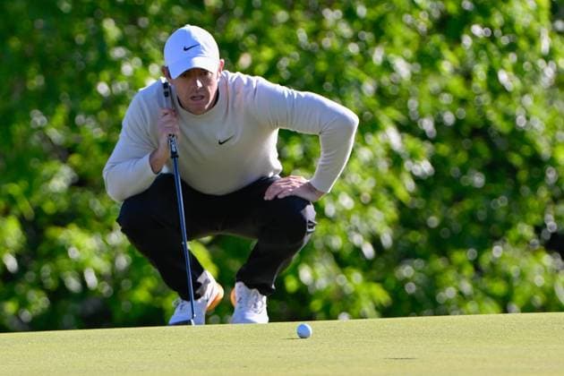 ANCASTER, ON - MAY 30: Rory McIlroy (NIR) lines up his par putt on 11 during the first round of the RBC Canadian Open on May 30, 2024 at Hamilton Golf & Country Club in Ancaster, Ontario, Canada. (Photo by Ken Murray Icon Sportswire) GOLF: MAY 30 PGA, Golf Herren RBC Canadian Open EDITORIAL USE ONLY Icon240530025