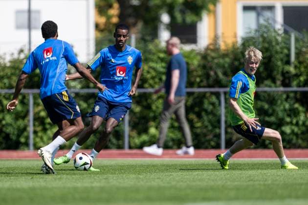 240530 Alexander Isak of the Swedish men s national football team during a training session on May 30, 2024 in Stockholm. Photo: Johanna Säll BILDBYRAN kod JL JL0383 fotboll football soccer fotball landskamp träning practice training sverige sweden sverige a bbeng Copyright: JOHANNAxSÄLL BB240530BB429