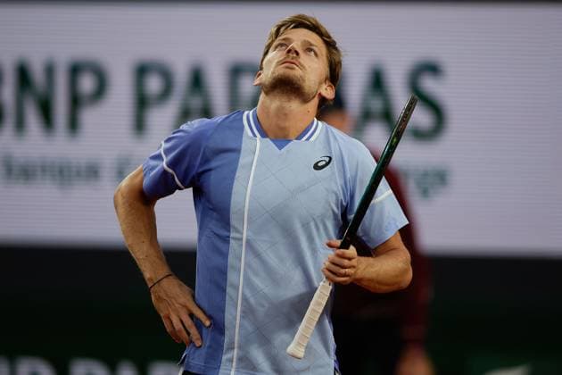 30.05.2024 Tennis, French Open 2024 Roland-Garros, FRA, Men™s Singles Court Suzanne-Lenglen - SECOND ROUND Alexander Zverev (Germany) - David Goffin (Belgium) Bild: v. li. David Goffin (Belgium) enttaeuscht, enttaeuscht schauend, dissapointed, traurig, frustiert, frust, gefrustet Copyright: HMBxMedia AntonioxBorga