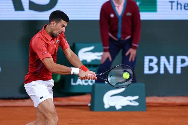 2024.05.30 Paryz Tenis French Open Roland Garros 2024 Novak Djokovic - Roberto Carballes Baena N Z Novak Djokovic Foto Pawel Andrachiewicz PressFocus 2024.05.30 Paris Tennis French Open Roland Garros 2024 Novak Djokovic - Roberto Carballes Baena Novak Djokovic Photo Pawel Andrachiewicz PressFocus 