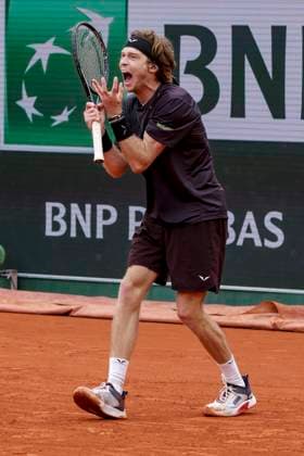 TENNIS - French Open 2024 PARIS,FRANCE,31.MAY.24 - TENNIS - ATP, Tennis Herren World Tour, French Open, Roland Garros, Grand Slam. Image shows Andrey Rublev ( ).  GEPAxpictures xPatrickxSteiner