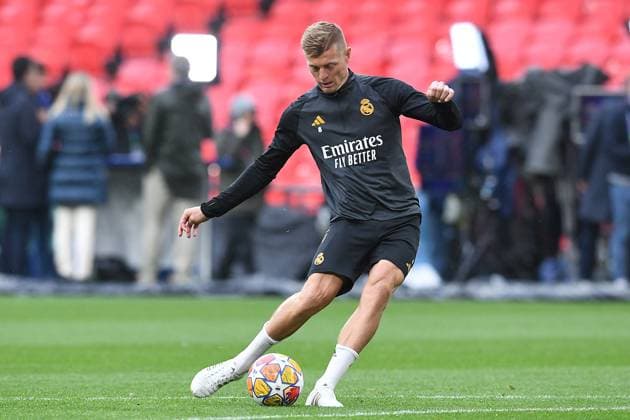 Fußball Champions League Abschlusstraining Real Madrid am 31.05.2024 im Wembley-Stadion in London Toni Kroos ( Madrid )