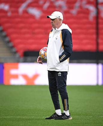 Fussball CHL FINALE 2023 2024 Finale in London 31.05.2024 Borussia Dortmund - Real Madrid Training Real Madrid im Wembley Stadium: Trainer Carlo Ancelotti