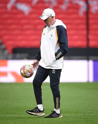 Fussball CHL FINALE 2023 2024 Finale in London 31.05.2024 Borussia Dortmund - Real Madrid Training Real Madrid im Wembley Stadium: Trainer Carlo Ancelotti