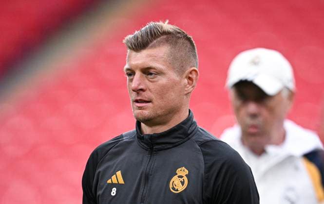 Fussball CHL FINALE 2023 2024 Finale in London 31.05.2024 Borussia Dortmund - Real Madrid Training Real Madrid im Wembley Stadium: Toni Kroos