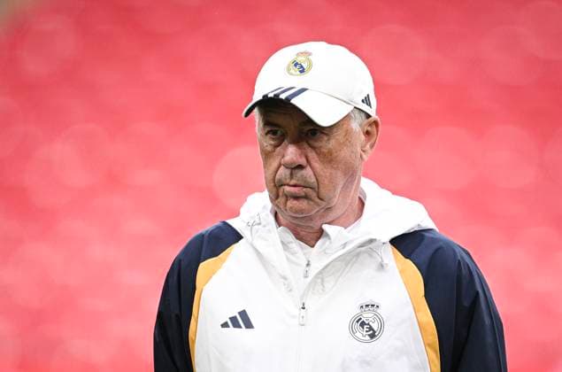 Fussball CHL FINALE 2023 2024 Finale in London 31.05.2024 Borussia Dortmund - Real Madrid Training Real Madrid im Wembley Stadium: Trainer Carlo Ancelotti