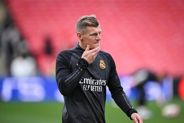 Fussball CHL FINALE 2023 2024 Finale in London 31.05.2024 Borussia Dortmund - Real Madrid Training Real Madrid im Wembley Stadium: Toni Kroos nachdenklich