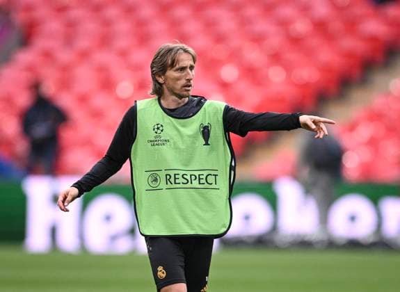 Fussball CHL FINALE 2023 2024 Finale in London 31.05.2024 Borussia Dortmund - Real Madrid Training Real Madrid im Wembley Stadium: Luka Modric