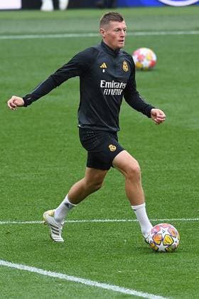 Fußball Champions League Abschlusstraining Real Madrid am 31.05.2024 im Wembley-Stadion in London Toni Kroos ( Madrid )