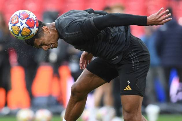 Sport Bilder des Tages Fußball Champions League Abschlusstraining Real Madrid am 31.05.2024 im Wembley-Stadion in London Jude Bellingham ( Madrid )