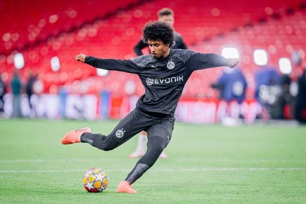 2024.05.31 Londyn Final ligi mistrzow, trening, training session, Borussia Dortmund, Wembley, London Trening Borussi Dortmund przed finalem Ligi Mistrzow N z Karim Adeyemi Foto Mateusz Porzucek PressFocus 2024.05.31 Londyn Borussia Dortmund training before UEFA Champions League final Trening Borussi Dortmund przed finalem Ligi Mistrzow Karim Adeyemi Credit: Mateusz Porzucek PressFocus NEWSPIX.PL --- Newspix.pl POLAND OUT!  20240531PF_MP193