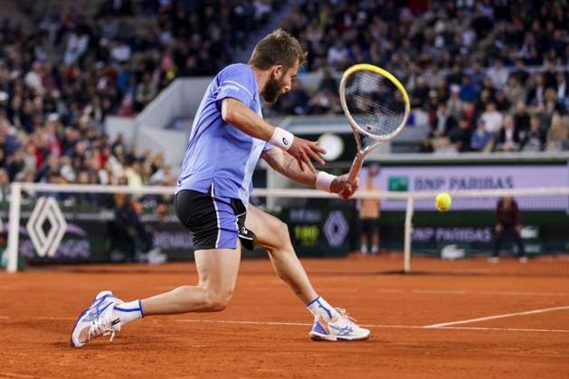 TENNIS - French Open 2024 PARIS,FRANCE,31.MAY.24 - TENNIS - ATP, Tennis Herren World Tour, French Open, Roland Garros, Grand Slam. Image shows Corentin Moutet (FRA).  GEPAxpictures xPatrickxSteiner