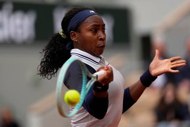 PARIS, FRANCE - MAY 31: Coco Gauff of USA makes a forehand shot during the 3rd round of Roland Garros 2024 match between Coco Gauff vs Dayana Yastremska at Roland Garros Stadium on May 31, 2024 in Paris, France. (Photo by Glenn Gervot Icon Sportswire) TENNIS: MAY 31 Roland-Garros EDITORIAL USE ONLY Icon2024053125702024